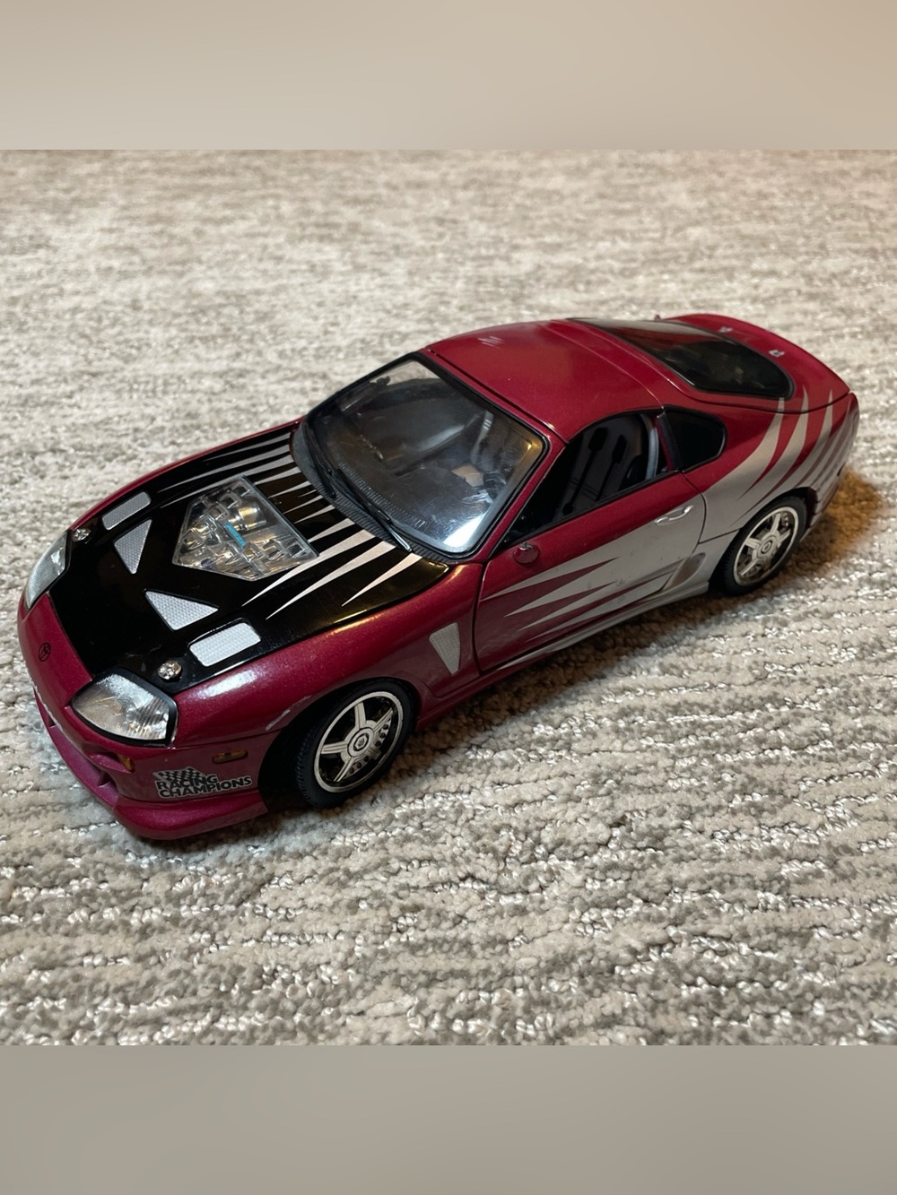 Racing Champions 1995 Toyota Supra 1:18 Diecast Car Fast Furious Red Silver